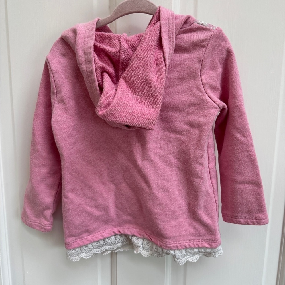Juicy Couture 3T Girls Pink & White Kids Lace Hoodie Sweatshirt - Picture 7 of 7